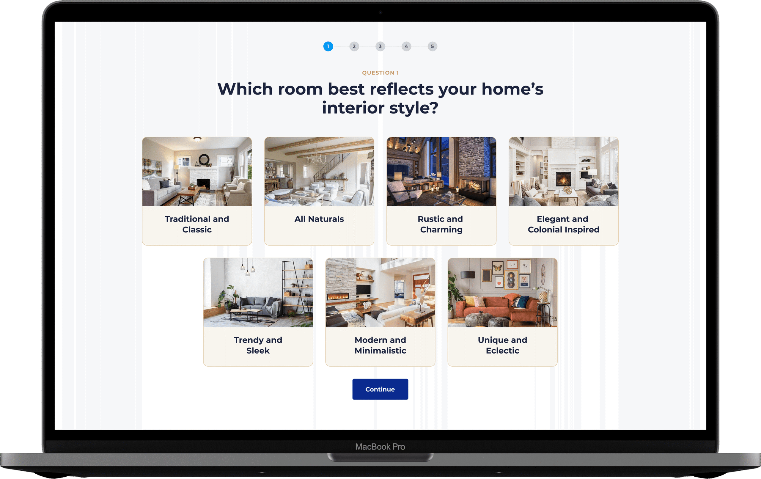 Window Style Finder Quiz on Laptop